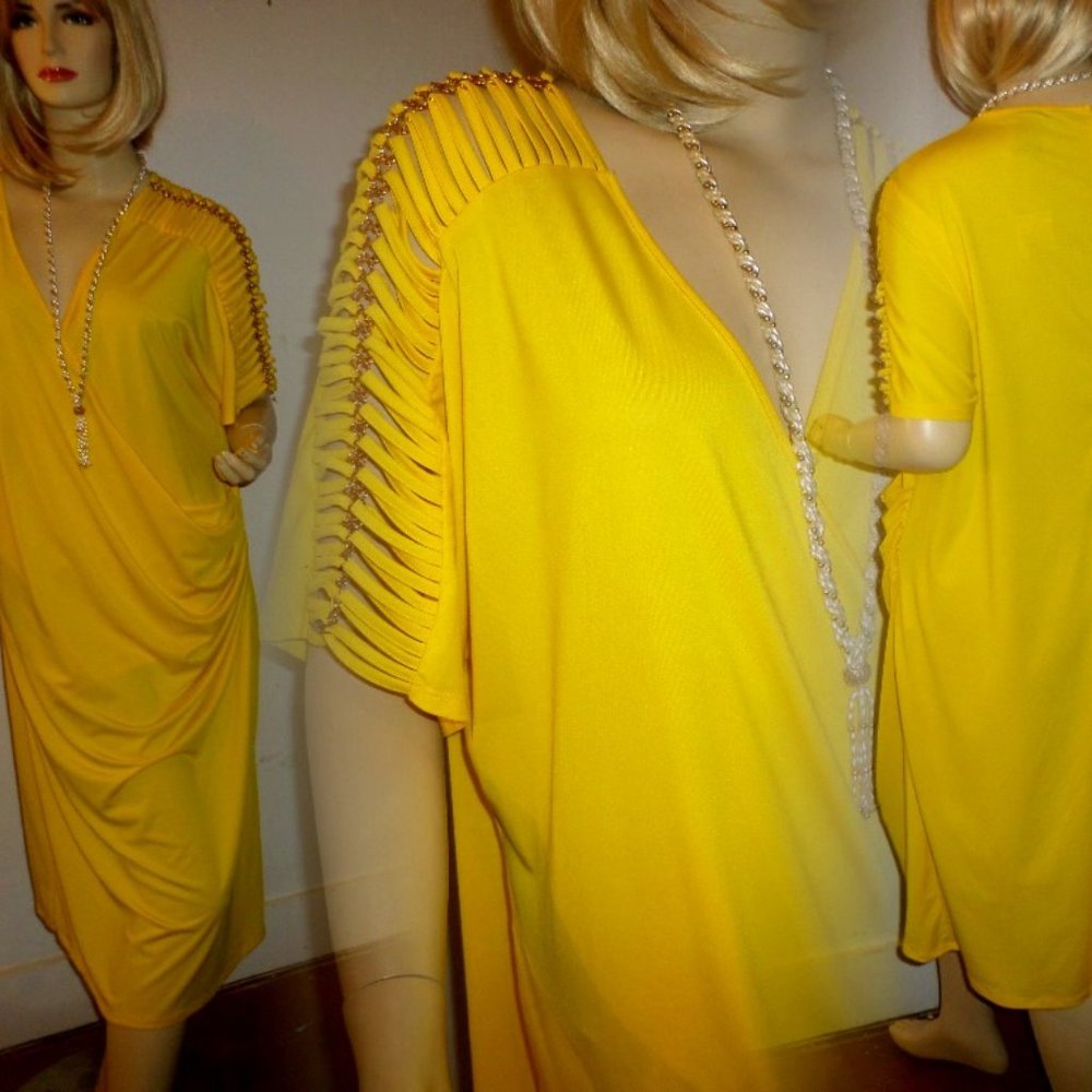 Dandelion Yellow Dress Copper Links Size 22/24 New